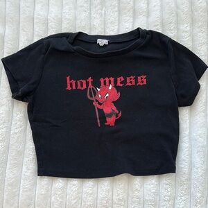 Garage Black and Red Short Sleeve Tee with Graphic Design